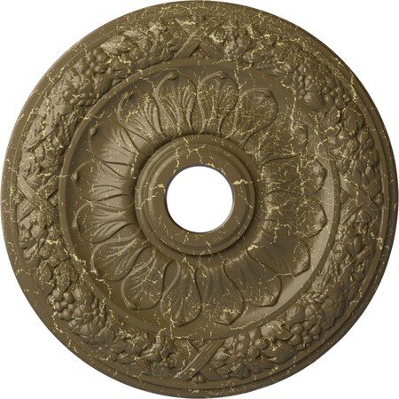 Ekena Millwork Swindon Ceiling Medallion (Canopies up to 6 1/8"), 24"OD x 4"ID x 1 1/2"P, Mississippi Mud Crackle CM24SWMMC